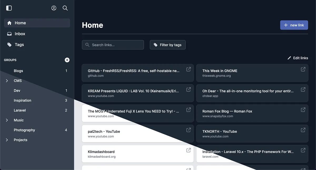 Servas in the new light and dark theme