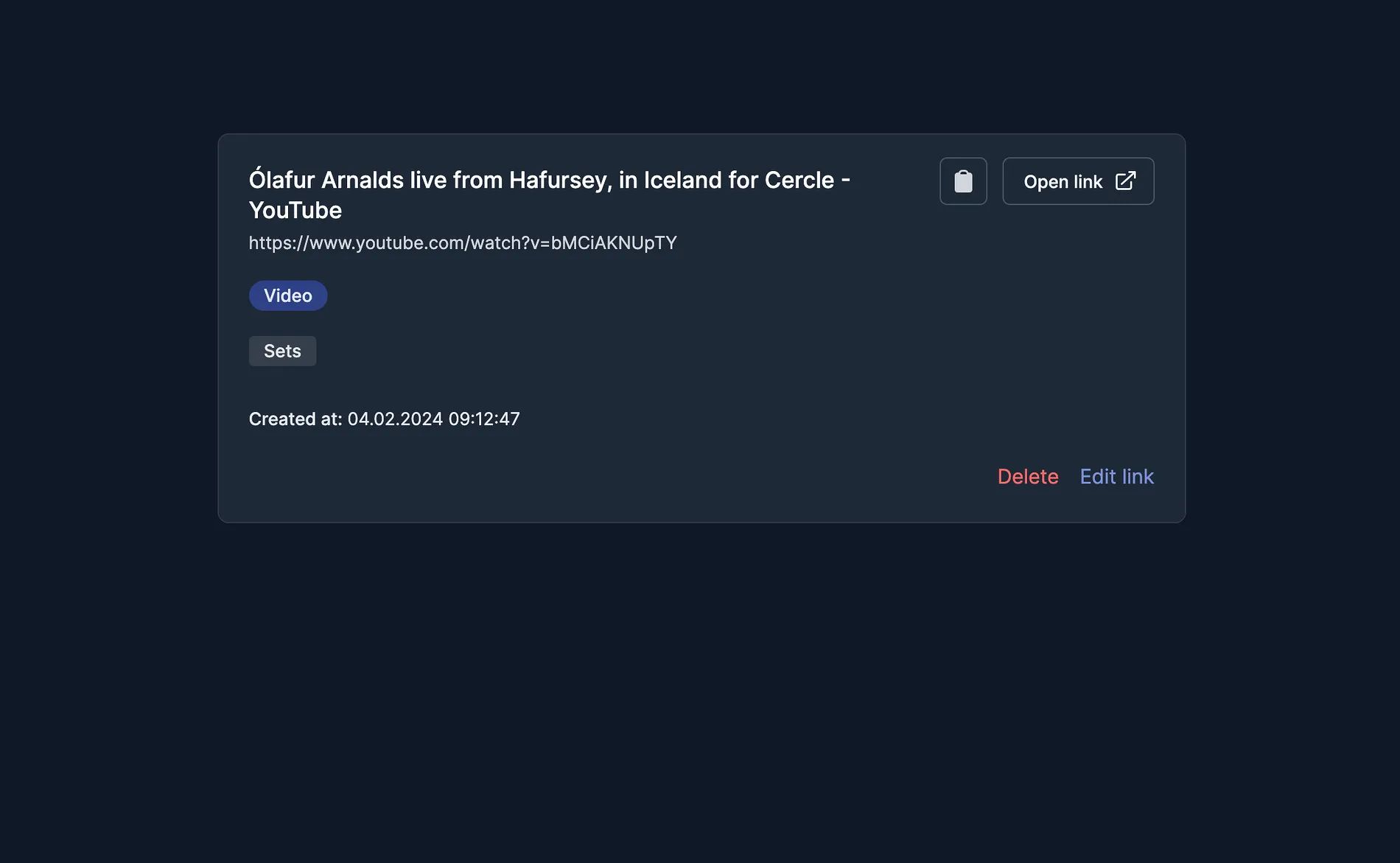Single link page