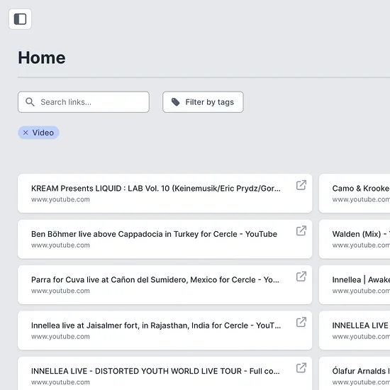 Link list with tag filter