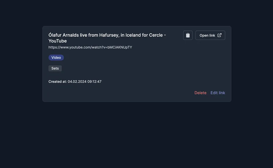 Single link page